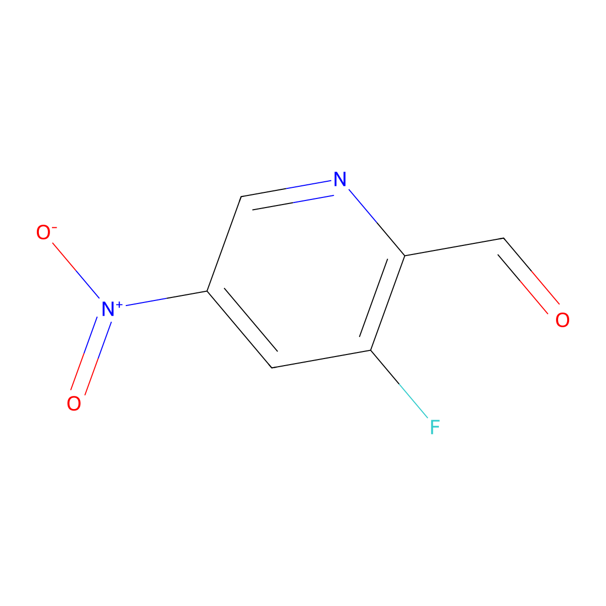 3-Fluoro-5-nitropyridine-2-carbaldehyde molecular structure, CAS 1289114-02-8