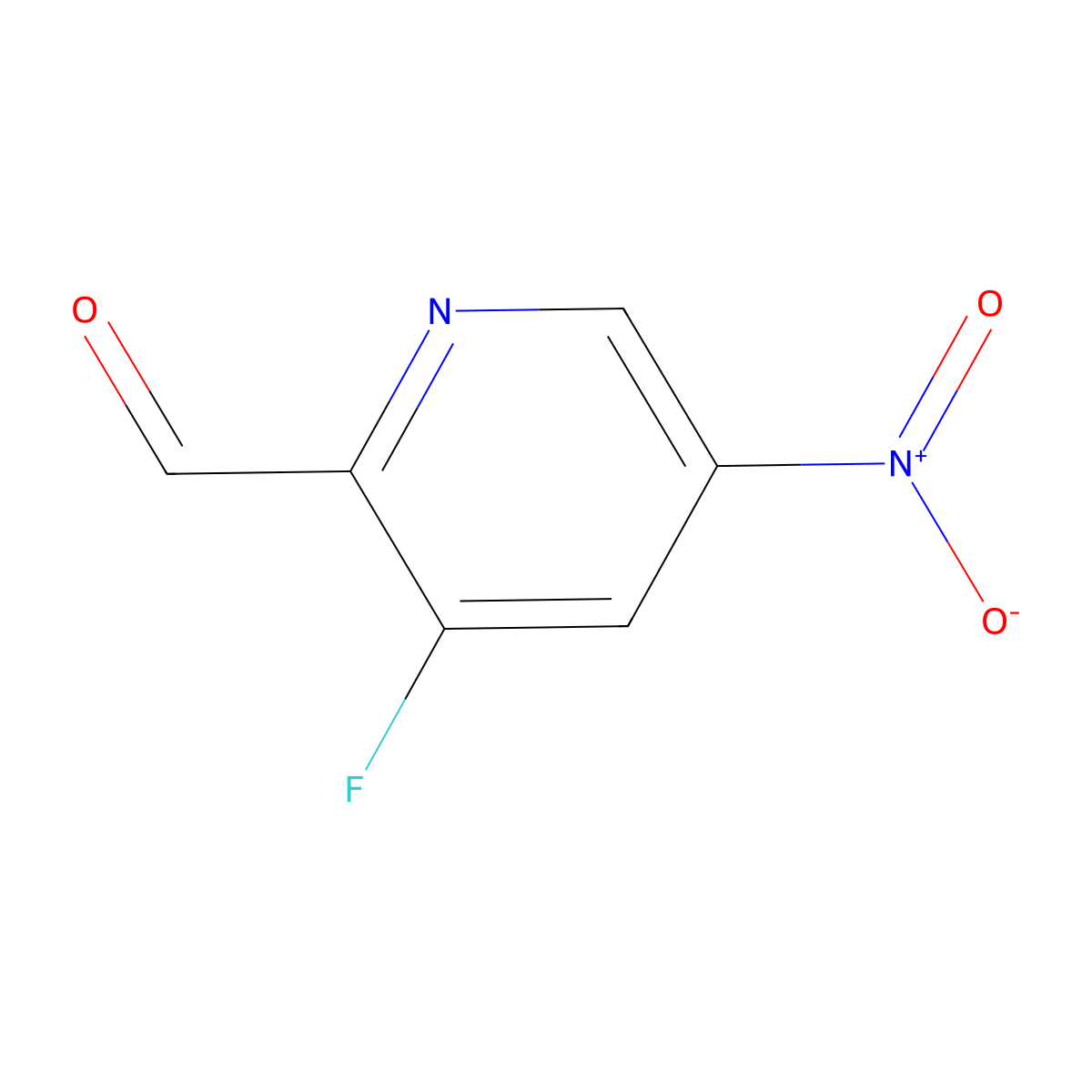 3-Fluoro-5-nitropyridine-2-carbaldehyde molecular structure, CAS 1289114-02-8
