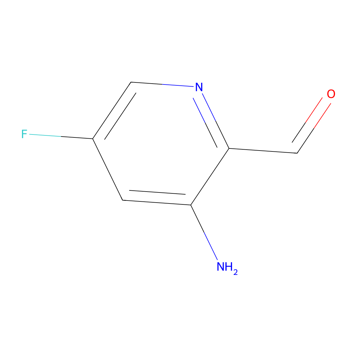 3-Amino-5-fluoropyridine-2-carbaldehyde molecular structure, CAS 1289114-66-4