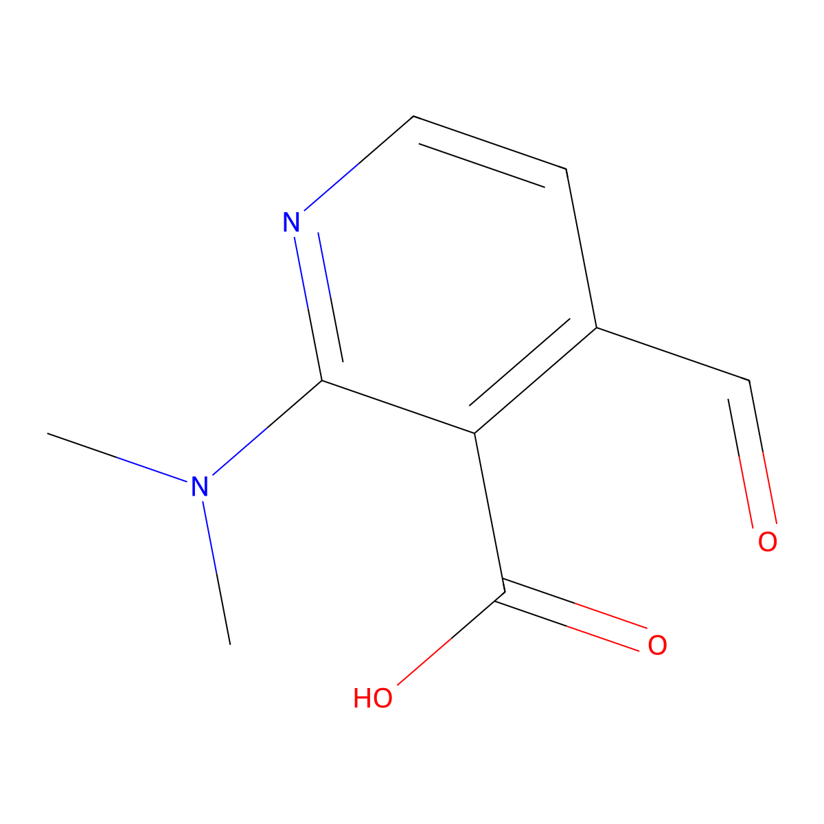 2-(Dimethylamino)-4-formylpyridine-3-carboxylic acid molecular structure, CAS 1289118-16-6