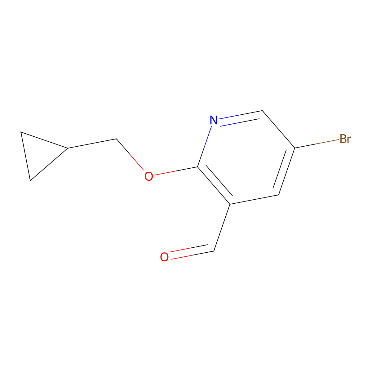5-Bromo-2-(cyclopropylmethoxy)pyridine-3-carbaldehyde molecular structure, CAS 1289119-99-8
