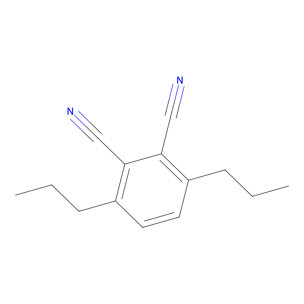 1,2-Benzenedicarbonitrile, 3,6-dipropyl- molecular structure, CAS 128912-46-9