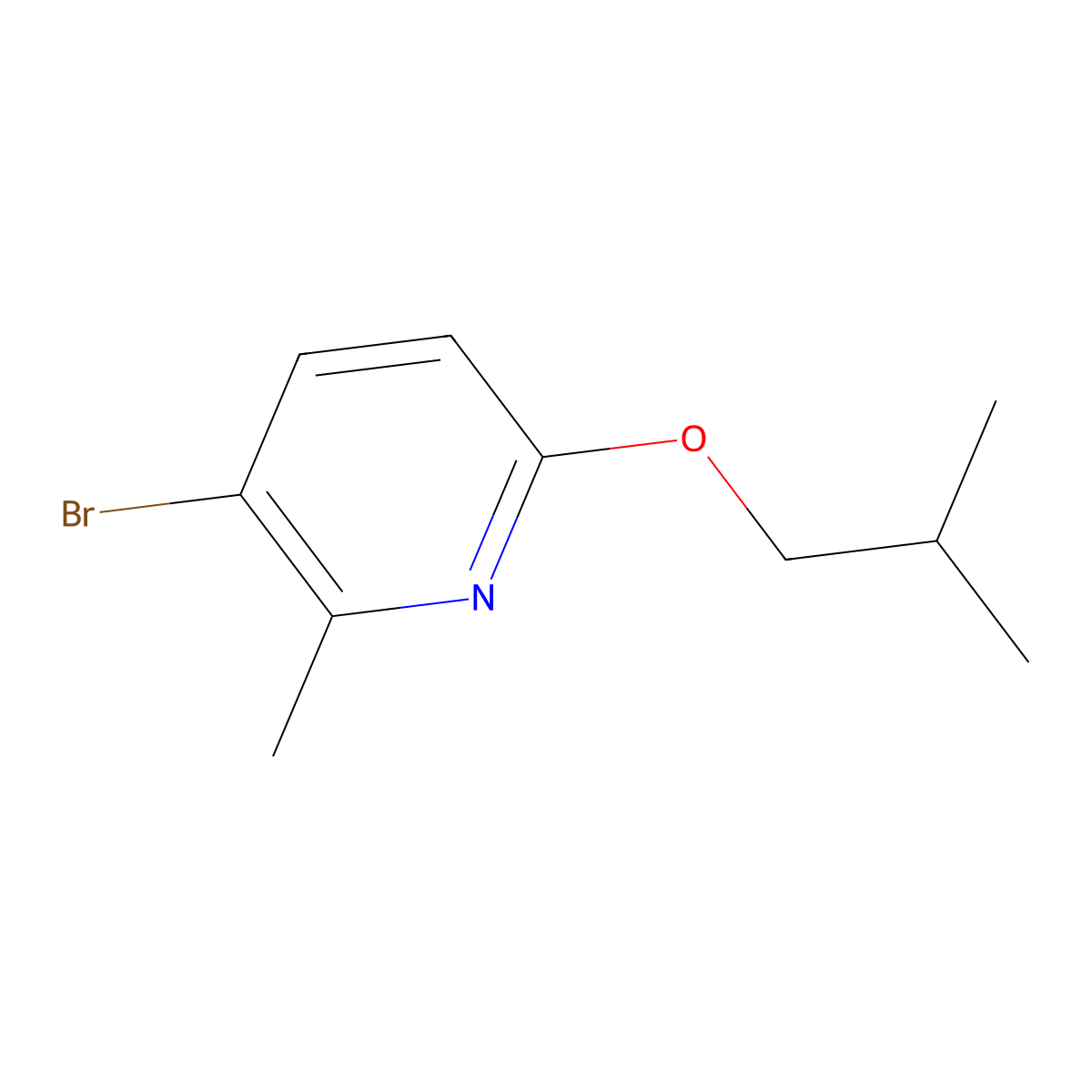 3-Bromo-2-methyl-6-(2-methylpropoxy)pyridine molecular structure, CAS 1289124-13-5