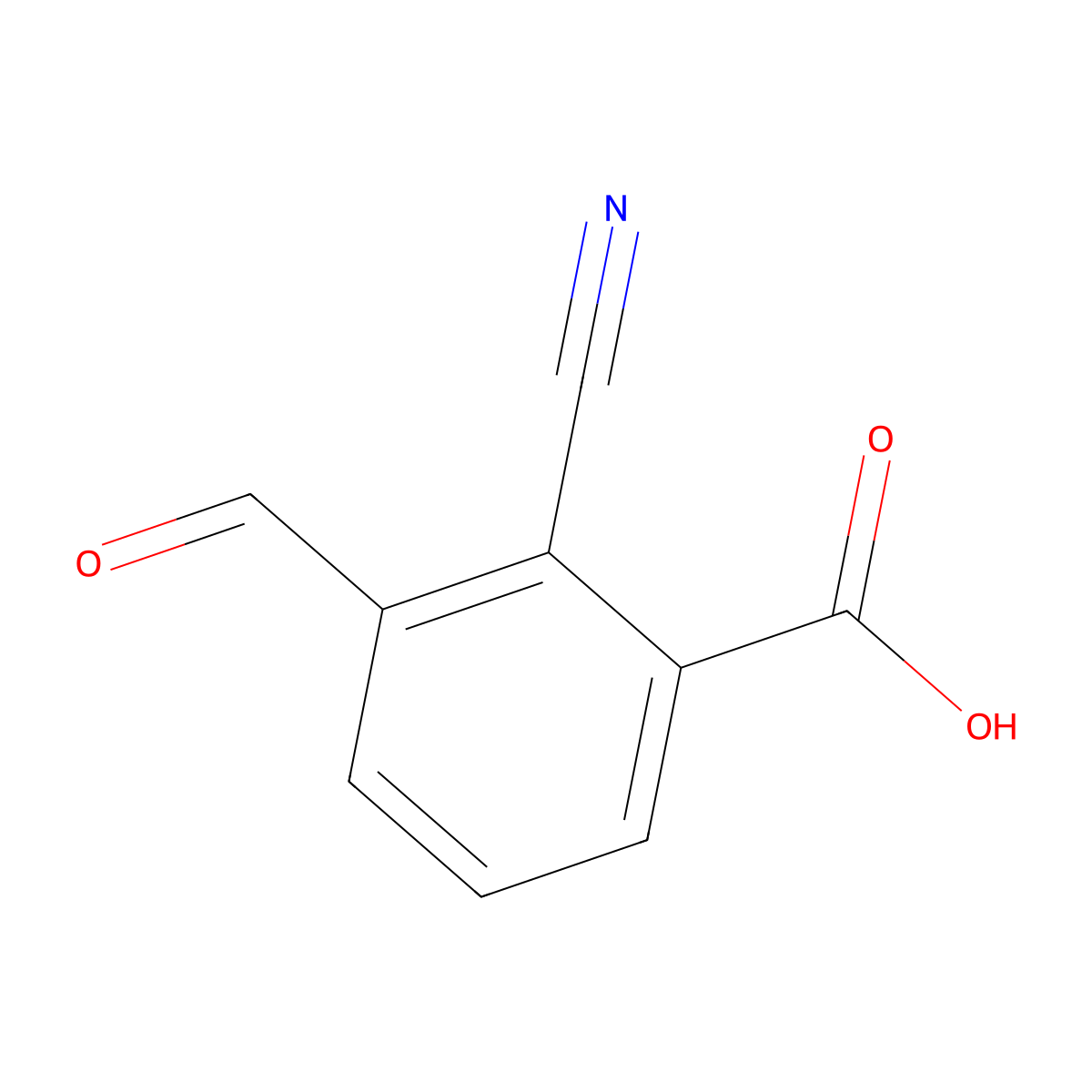 2-Cyano-3-formylbenzoic acid molecular structure, CAS 1289124-23-7