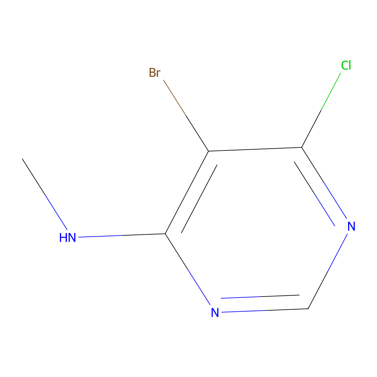 5-bromo-6-chloro-N-methylpyrimidin-4-amine molecular structure, CAS 1289124-64-6
