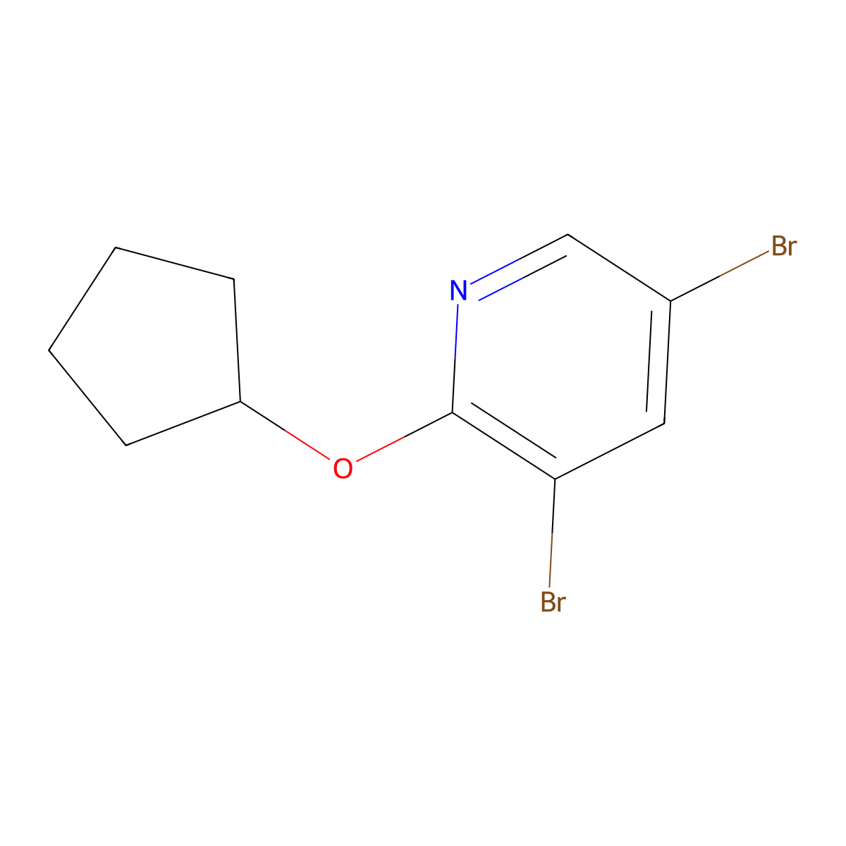 3,5-Dibromo-2-(cyclopentoxy)pyridine molecular structure, CAS 1289125-20-7