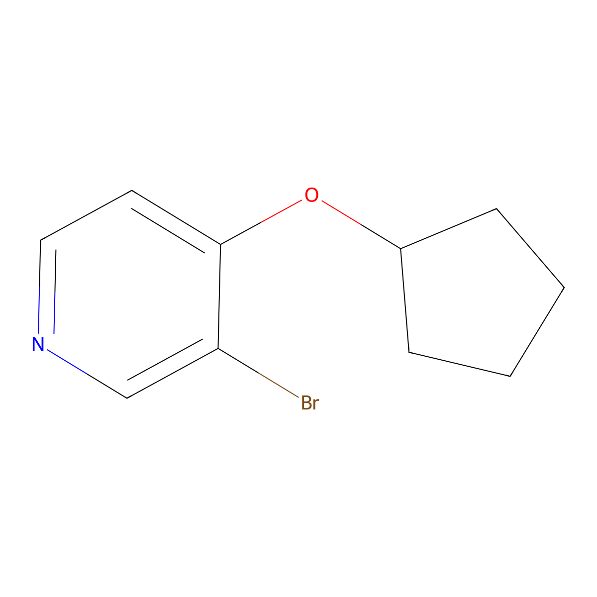 3-Bromo-4-(cyclopentoxy)pyridine molecular structure, CAS 1289127-14-5
