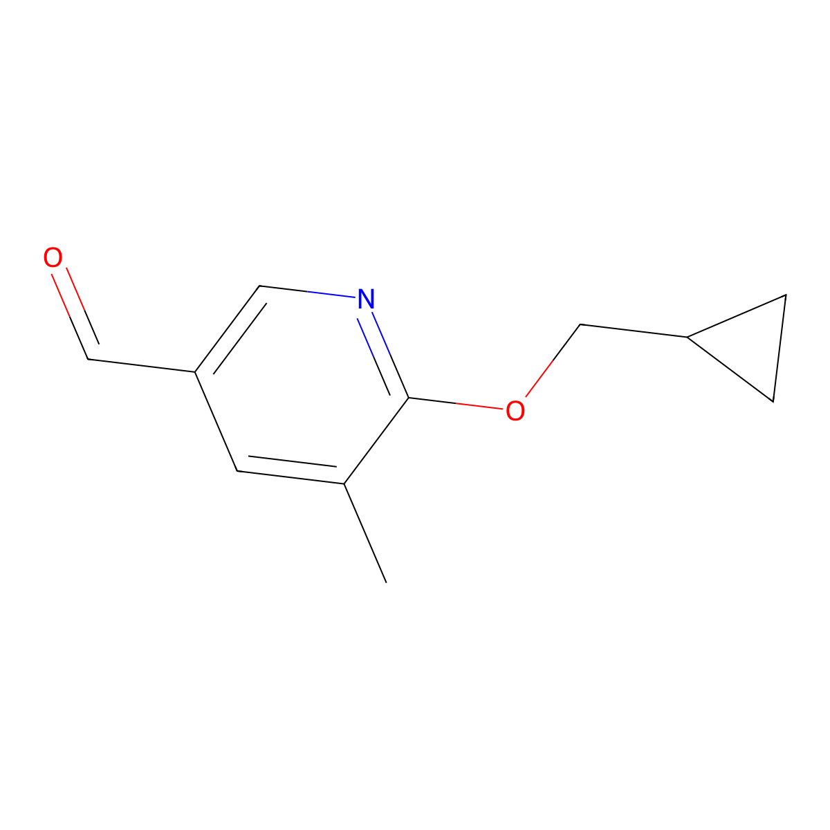 6-(Cyclopropylmethoxy)-5-methylnicotinaldehyde molecular structure, CAS 1289127-24-7