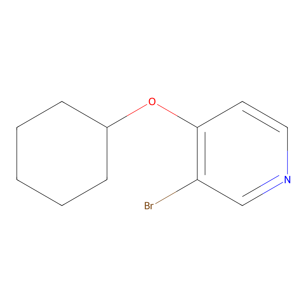 3-Bromo-4-(cyclohexyloxy)pyridine molecular structure, CAS 1289127-26-9