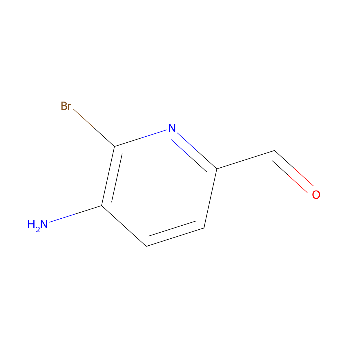 5-Amino-6-bromopyridine-2-carbaldehyde molecular structure, CAS 1289127-50-9