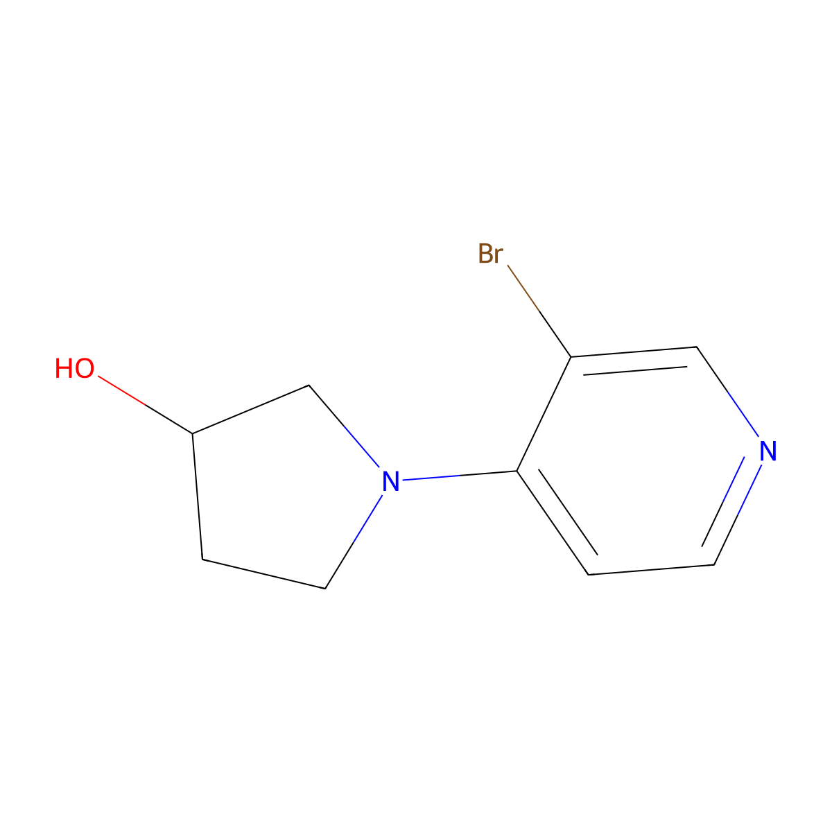 1-(3-Bromopyridin-4-yl)pyrrolidin-3-ol molecular structure, CAS 1289127-60-1