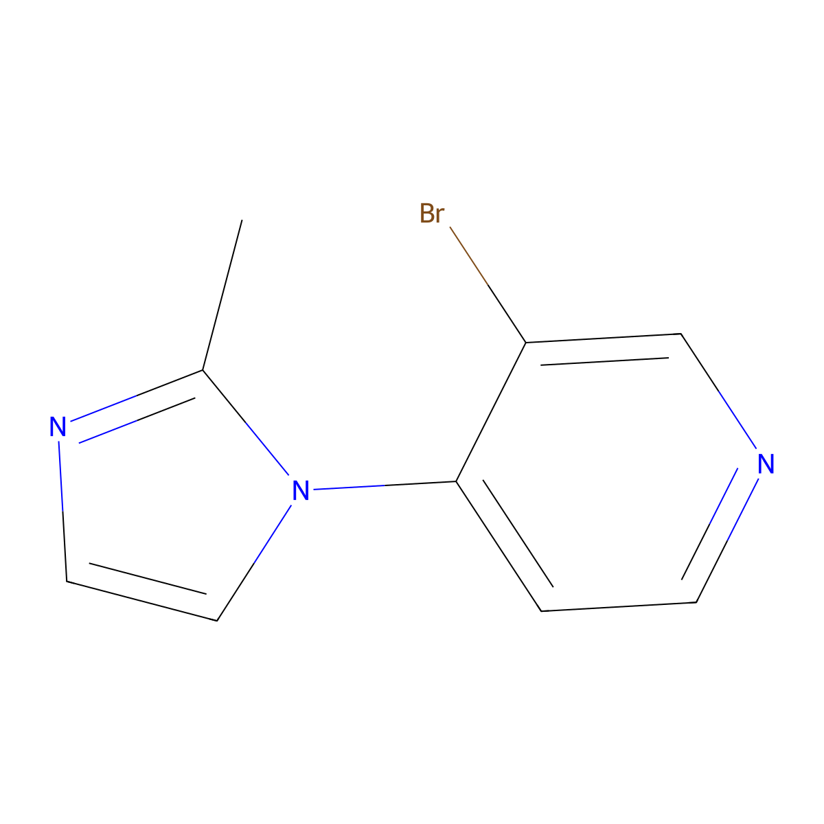 3-Bromo-4-(2-methylimidazol-1-YL)pyridine molecular structure, CAS 1289128-28-4