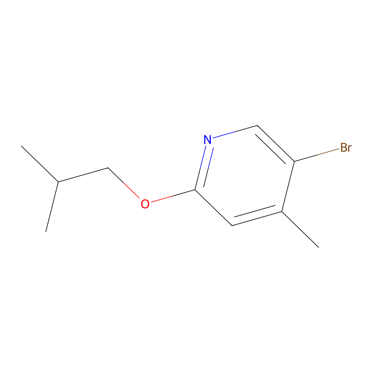 5-Bromo-4-methyl-1-(2-methylpropoxy)pyridine molecular structure, CAS 1289131-61-8