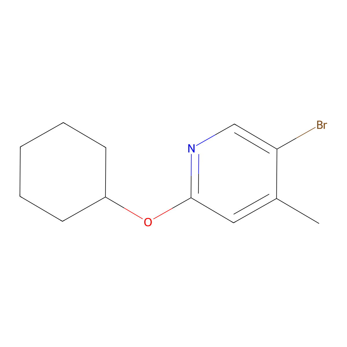 5-Bromo-2-(cyclohexyloxy)-4-methylpyridine molecular structure, CAS 1289131-64-1