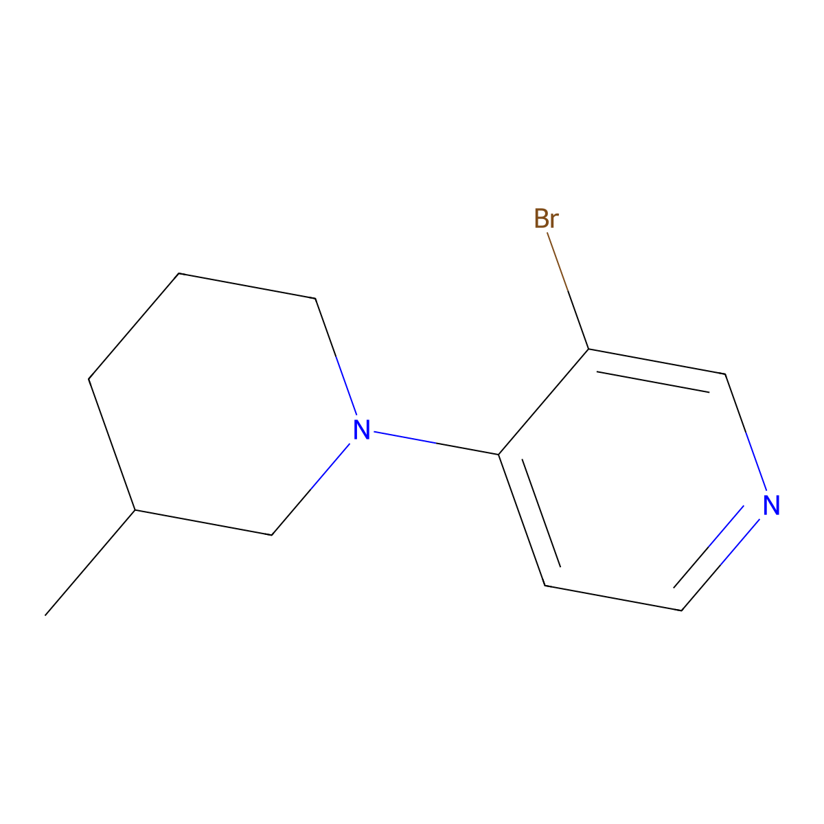 3-Bromo-4-(3-methylpiperidin-1-yl)pyridine molecular structure, CAS 1289131-92-5