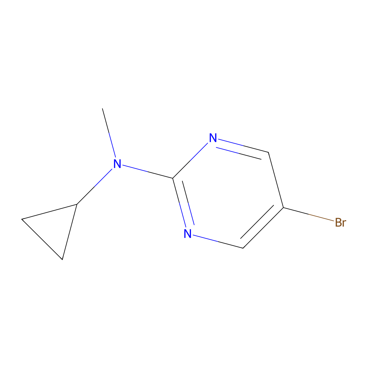 5-bromo-N-cyclopropyl-N-methylpyrimidin-2-amine molecular structure, CAS 1289132-00-8