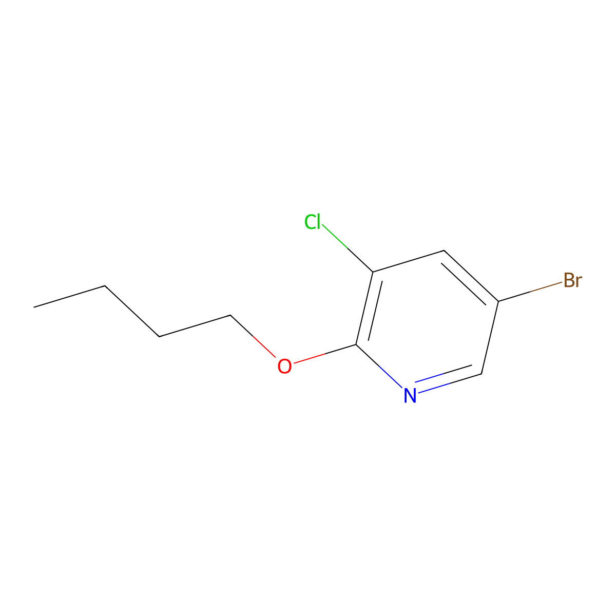 5-Bromo-2-butoxy-3-chloropyridine molecular structure, CAS 1289132-70-2