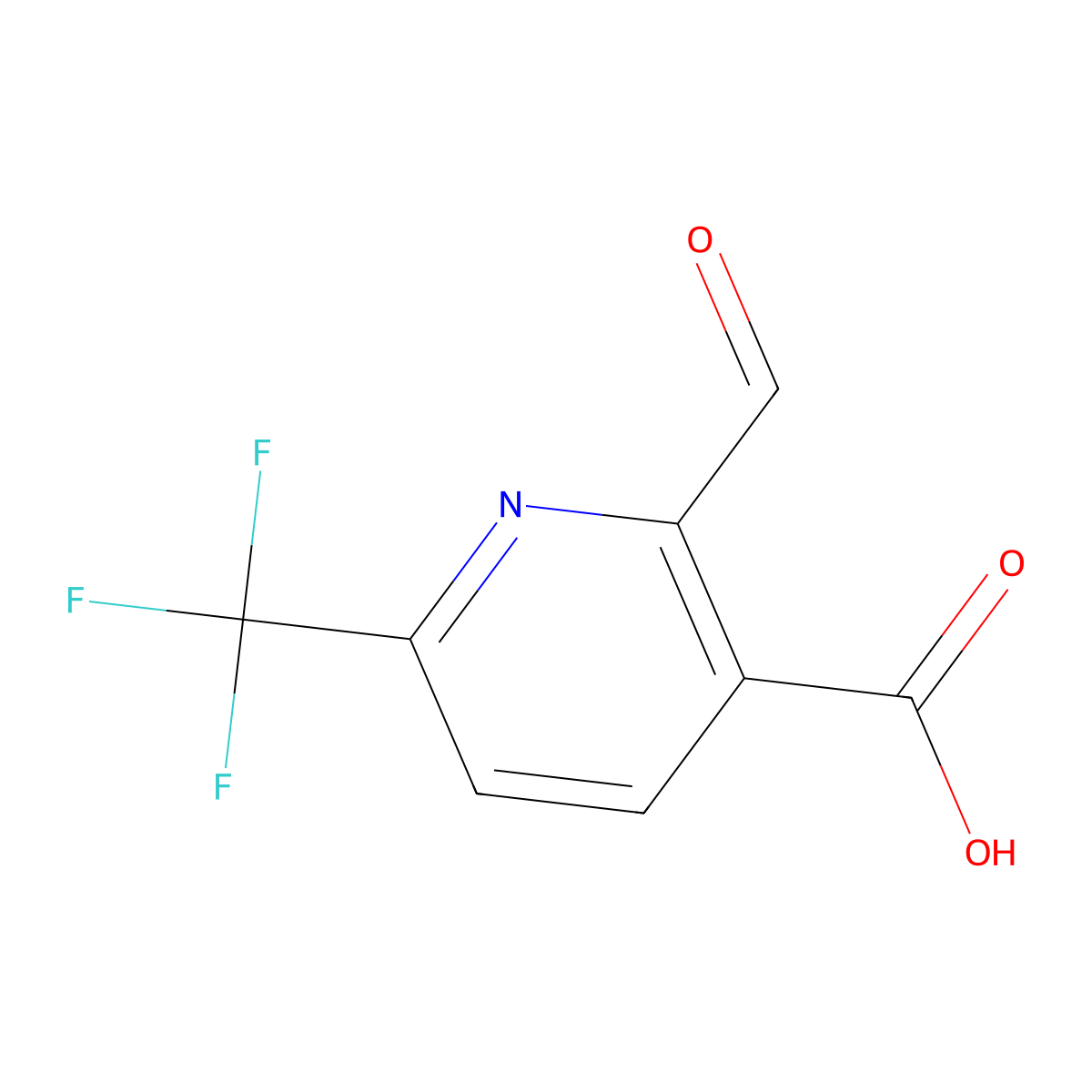 2-Formyl-6-(trifluoromethyl)nicotinic acid molecular structure, CAS 1289132-83-7