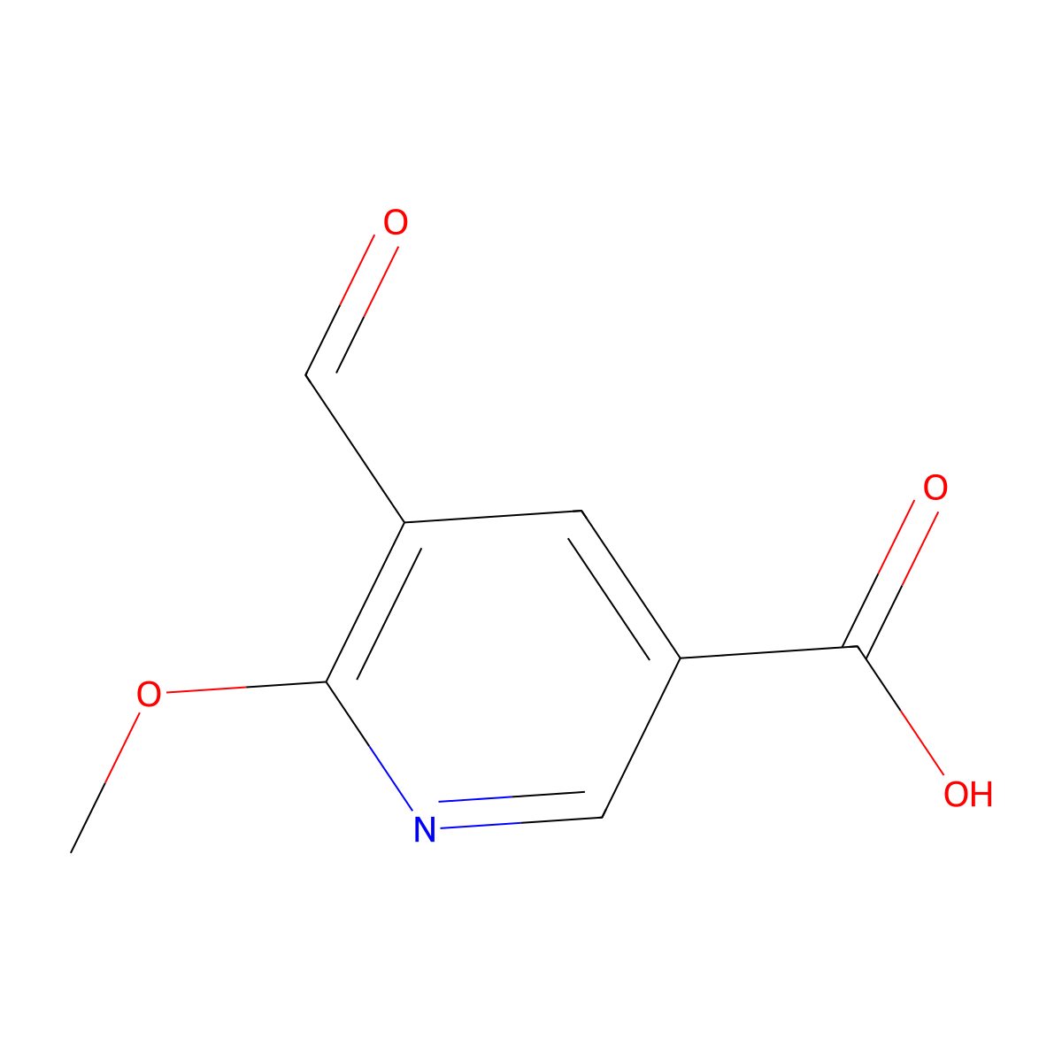 5-Formyl-6-methoxypyridine-3-carboxylic acid molecular structure, CAS 1289134-19-5