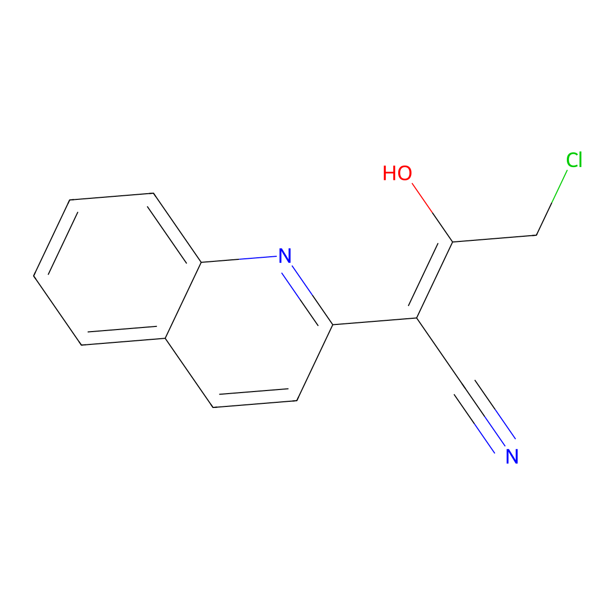 4-Chloro-3-oxo-2-(quinolin-2(1H)-ylidene)butanenitrile molecular structure, CAS 128914-79-4