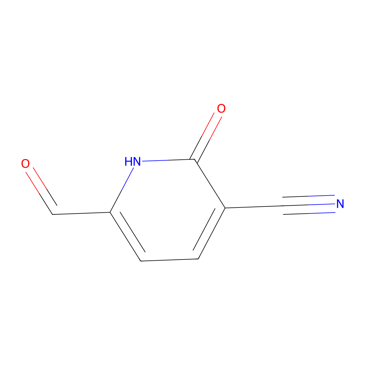 6-Formyl-2-oxo-1,2-dihydropyridine-3-carbonitrile molecular structure, CAS 1289141-27-0