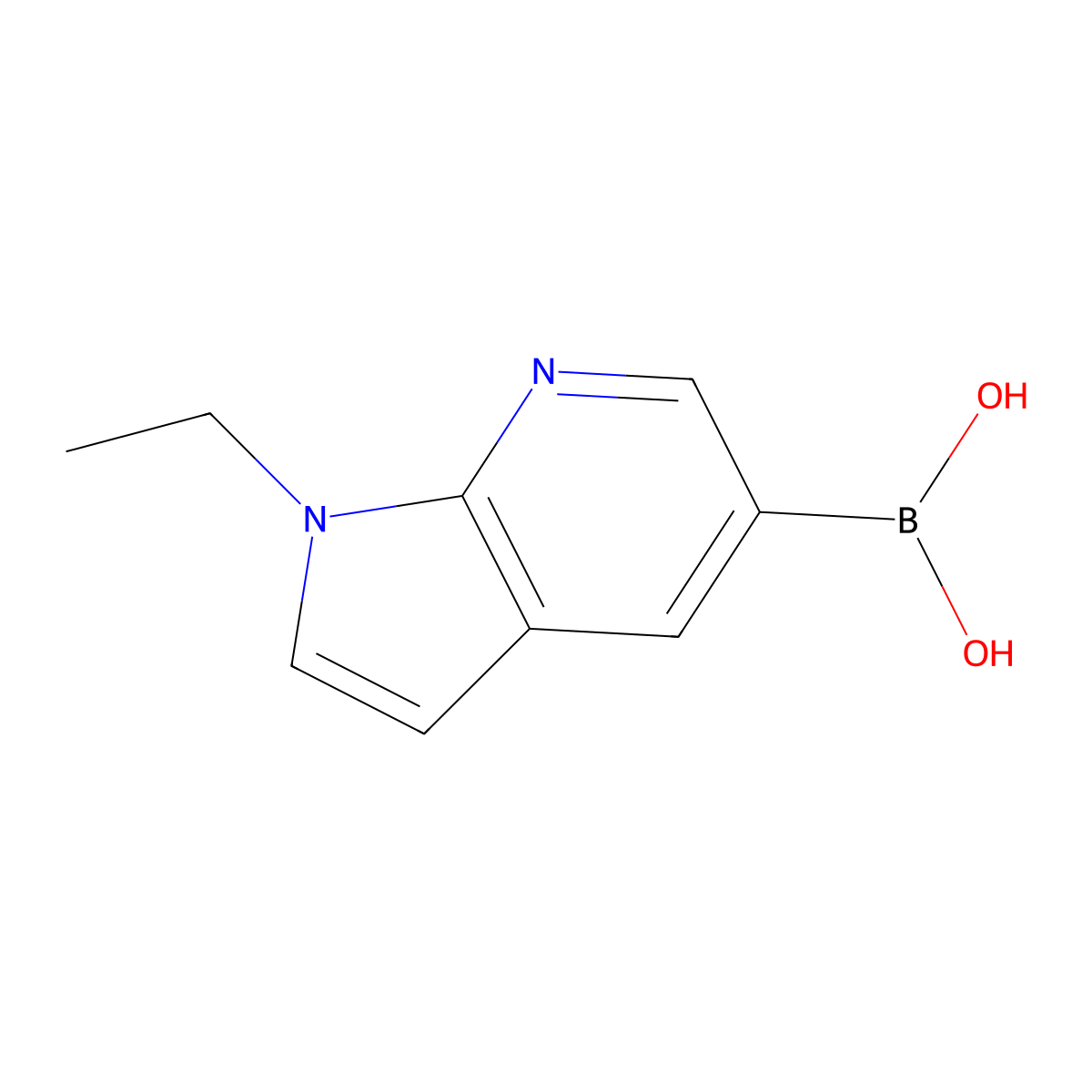 B-(1-Ethyl-1H-pyrrolo(2,3-b)pyridin-5-yl)boronic acid molecular structure, CAS 1289141-90-7