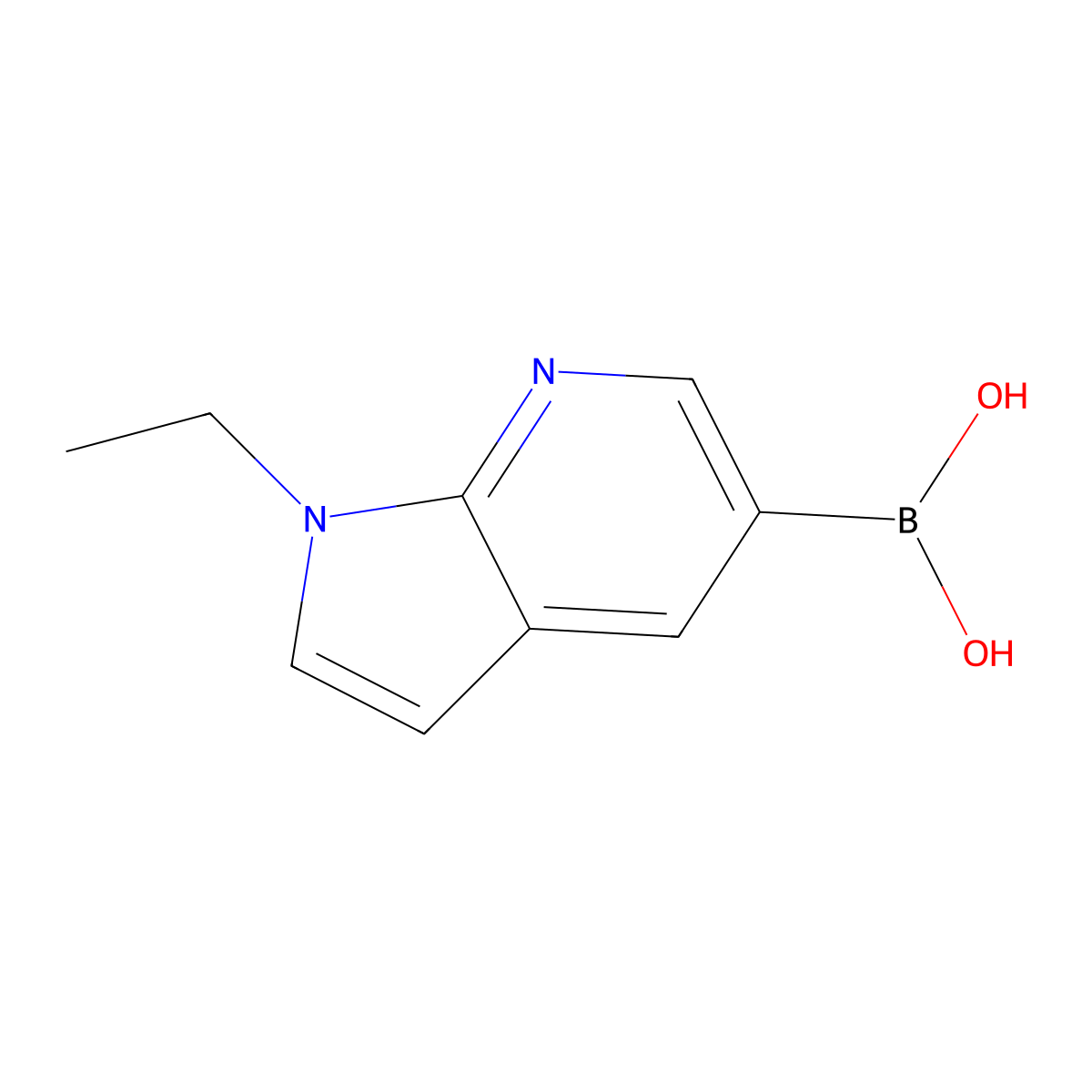 B-(1-Ethyl-1H-pyrrolo(2,3-b)pyridin-5-yl)boronic acid molecular structure, CAS 1289141-90-7