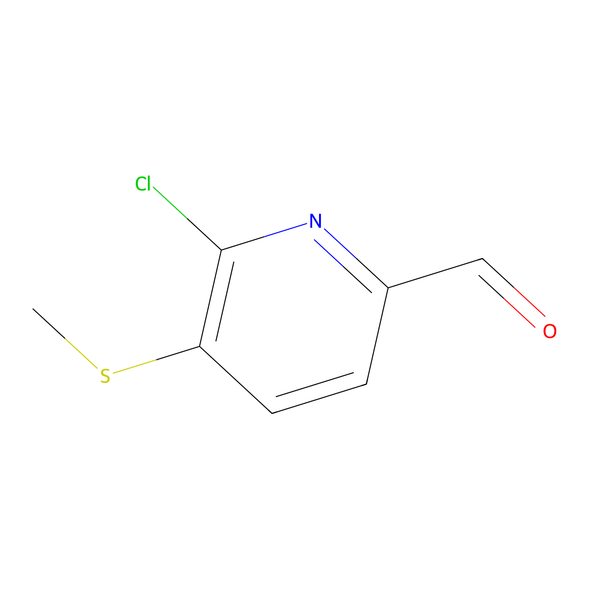 6-Chloro-5-(methylthio)picolinaldehyde molecular structure, CAS 1289143-74-3