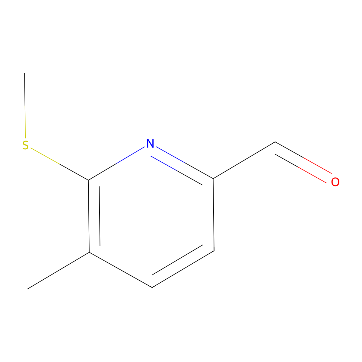 5-Methyl-6-(methylsulfanyl)pyridine-2-carbaldehyde molecular structure, CAS 1289144-17-7