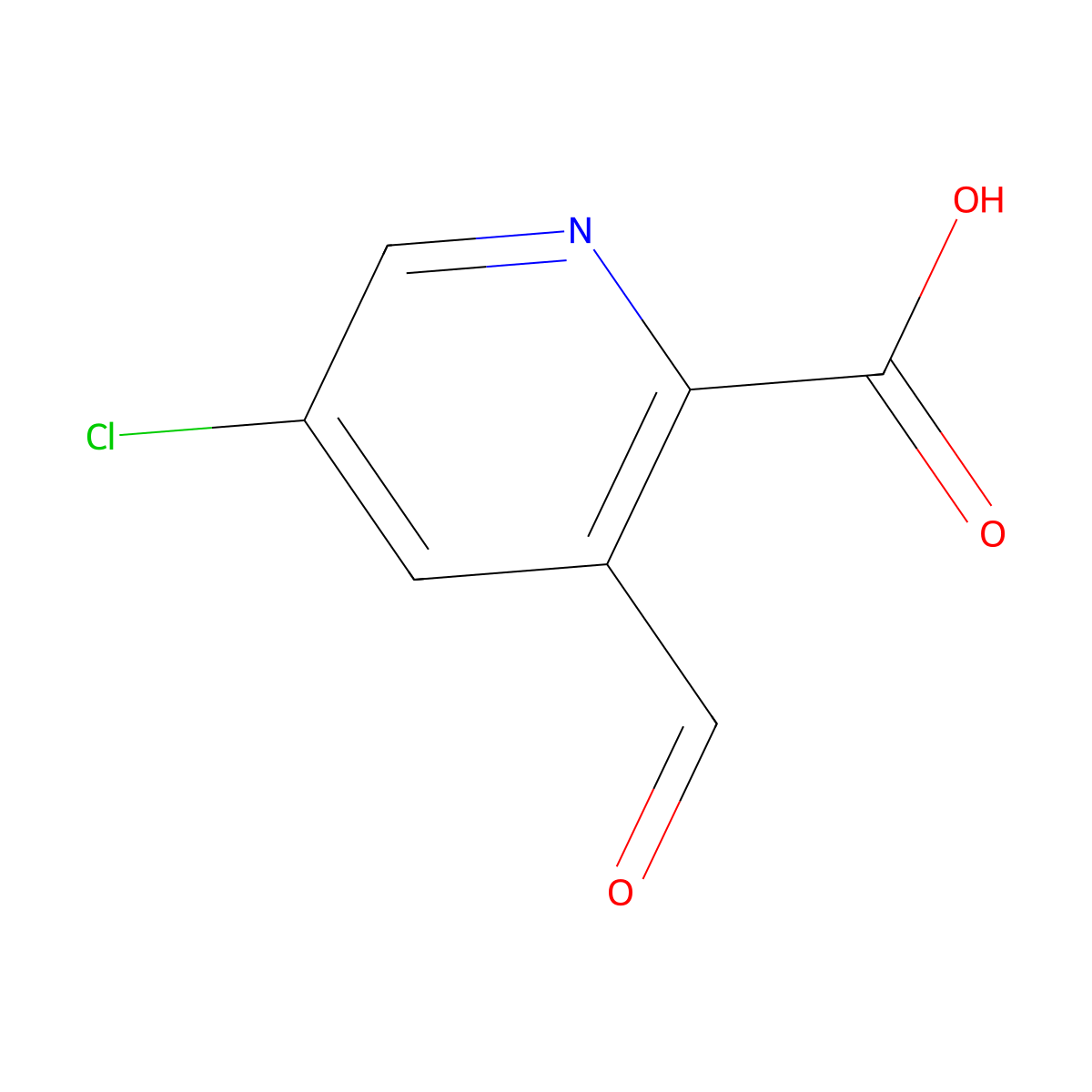 5-Chloro-3-formylpyridine-2-carboxylic acid molecular structure, CAS 1289146-72-0