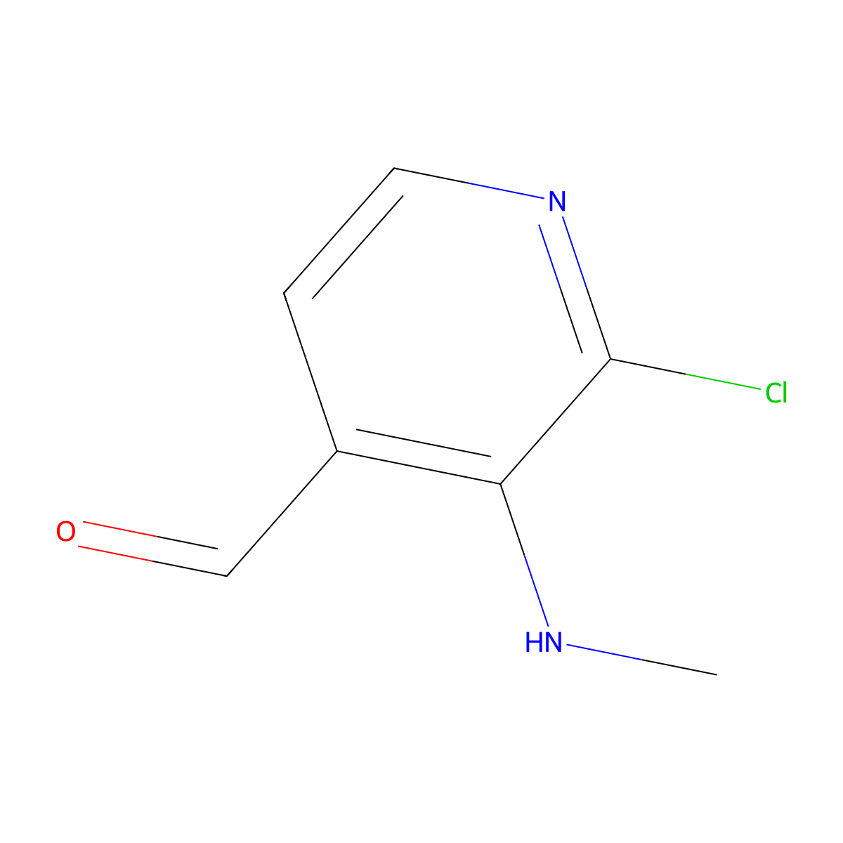 2-Chloro-3-(methylamino)isonicotinaldehyde molecular structure, CAS 1289148-11-3