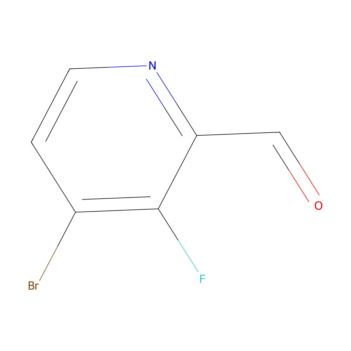 4-Bromo-3-fluoropyridine-2-carbaldehyde molecular structure, CAS 1289148-65-7