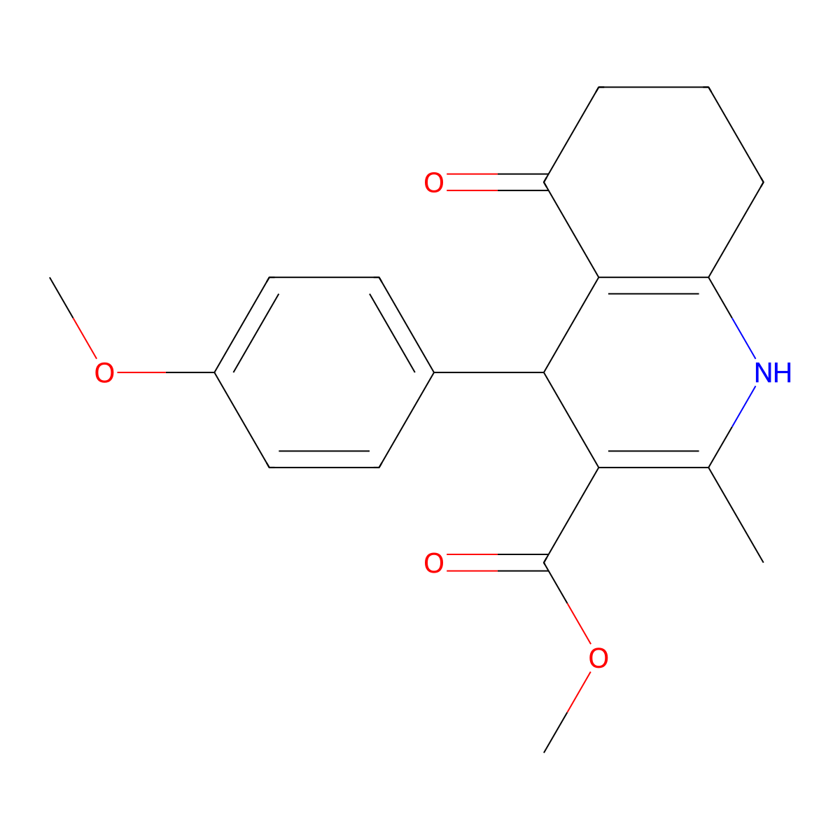 methyl 4-(4-methoxyphenyl)-2-methyl-5-oxo-4,6,7,8-tetrahydro-1H-quinoline-3-carboxylate molecular structure, CAS 128915-50-4