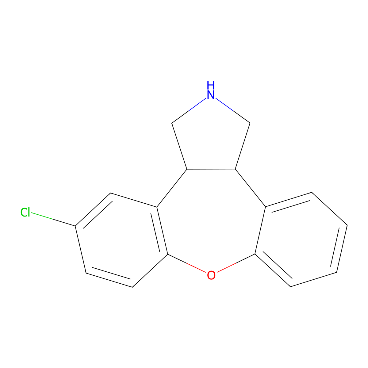N-Desmethyl Asenapine molecular structure, CAS 128915-56-0