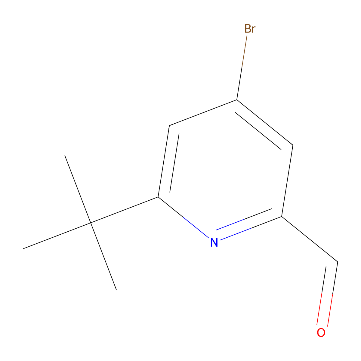 4-Bromo-6-(tert-butyl)picolinaldehyde molecular structure, CAS 1289150-77-1
