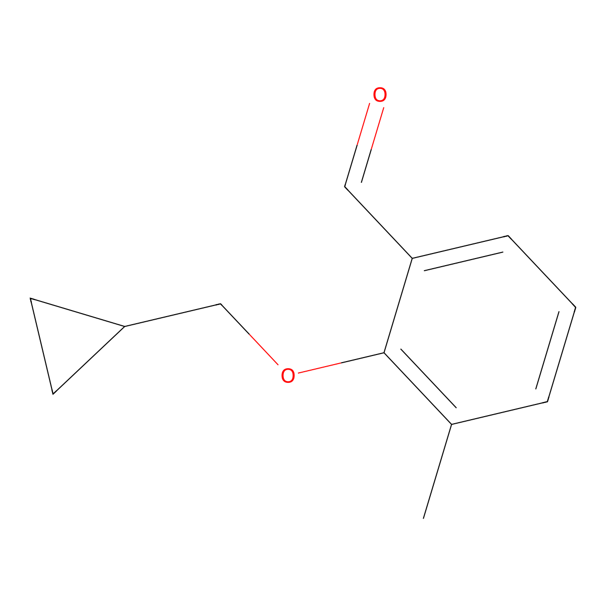 2-(Cyclopropylmethoxy)-3-methylbenzaldehyde molecular structure, CAS 1289151-15-0