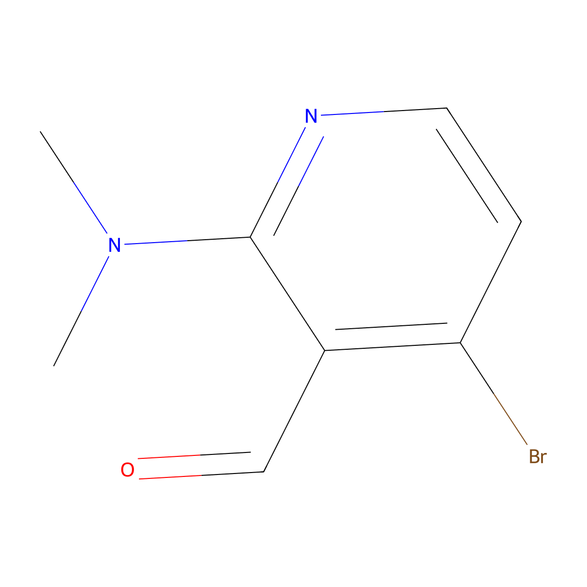 4-Bromo-2-(dimethylamino)pyridine-3-carbaldehyde molecular structure, CAS 1289151-69-4