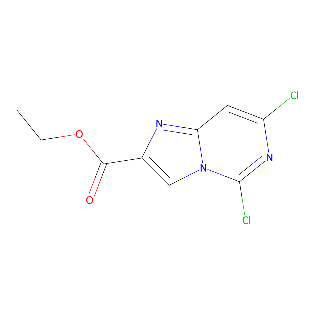 Ethyl 5,7-dichloroimidazo[1,2-c]pyrimidine-2-carboxylate molecular structure, CAS 1289151-91-2