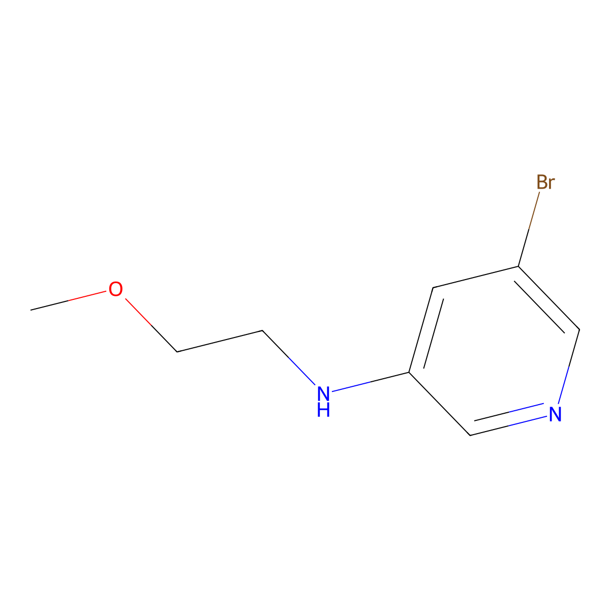5-bromo-N-(2-methoxyethyl)pyridin-3-amine molecular structure, CAS 1289152-71-1