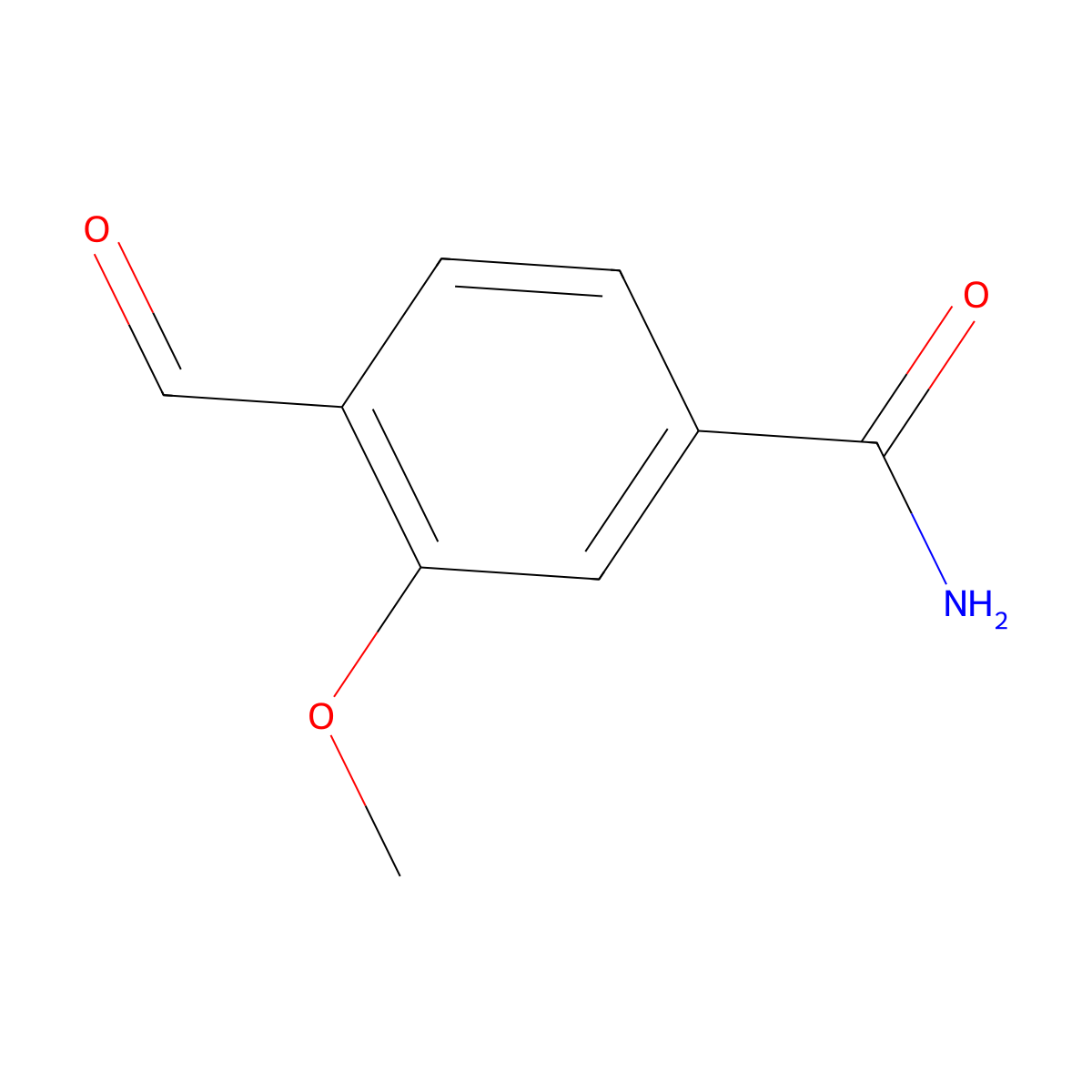 4-Formyl-3-methoxybenzamide molecular structure, CAS 1289153-30-5