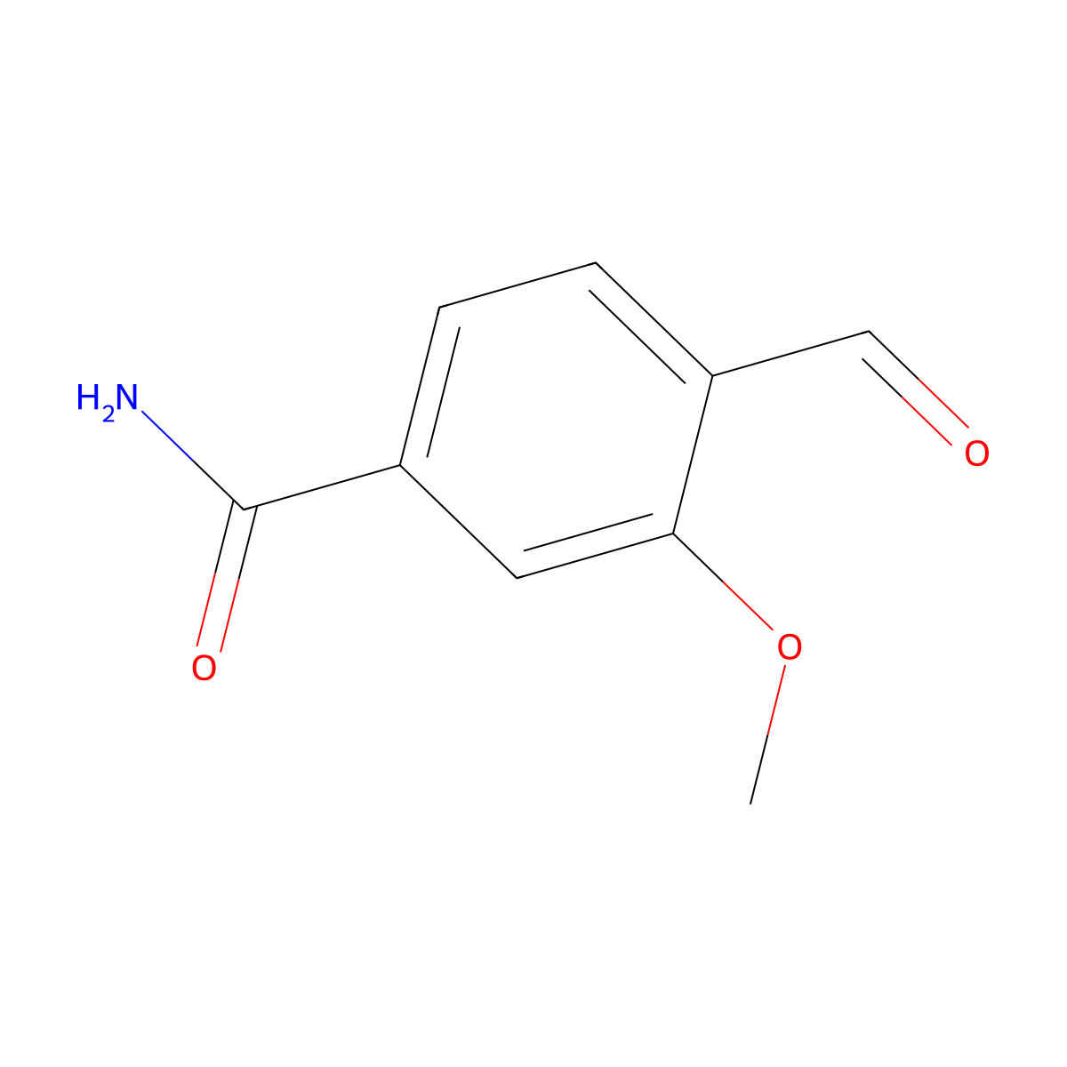 4-Formyl-3-methoxybenzamide molecular structure, CAS 1289153-30-5