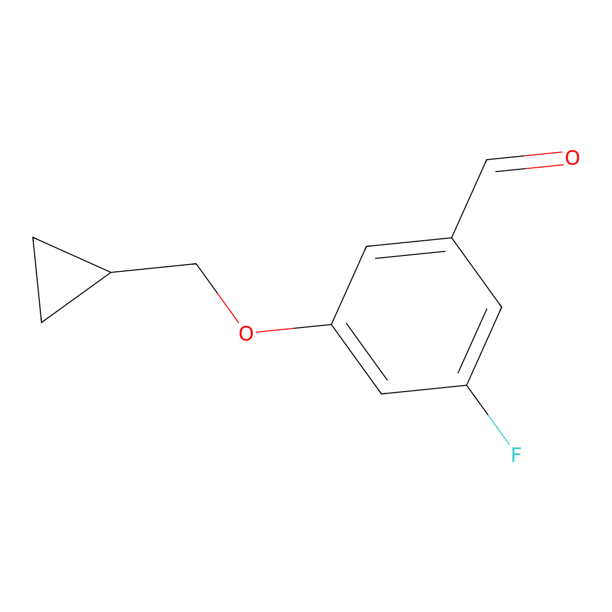 3-(Cyclopropylmethoxy)-5-fluorobenzaldehyde molecular structure, CAS 1289156-24-6