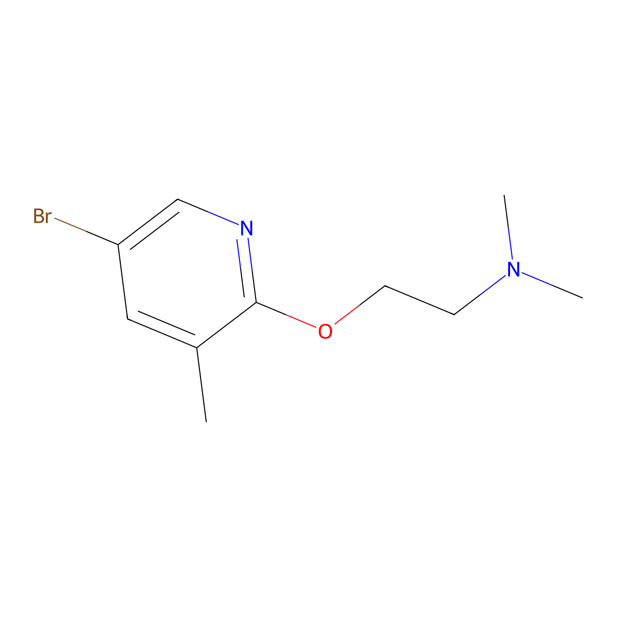 5-Bromo-2-[2-(N,N-dimethylamino)ethoxy]-3-picoline molecular structure, CAS 1289156-46-2