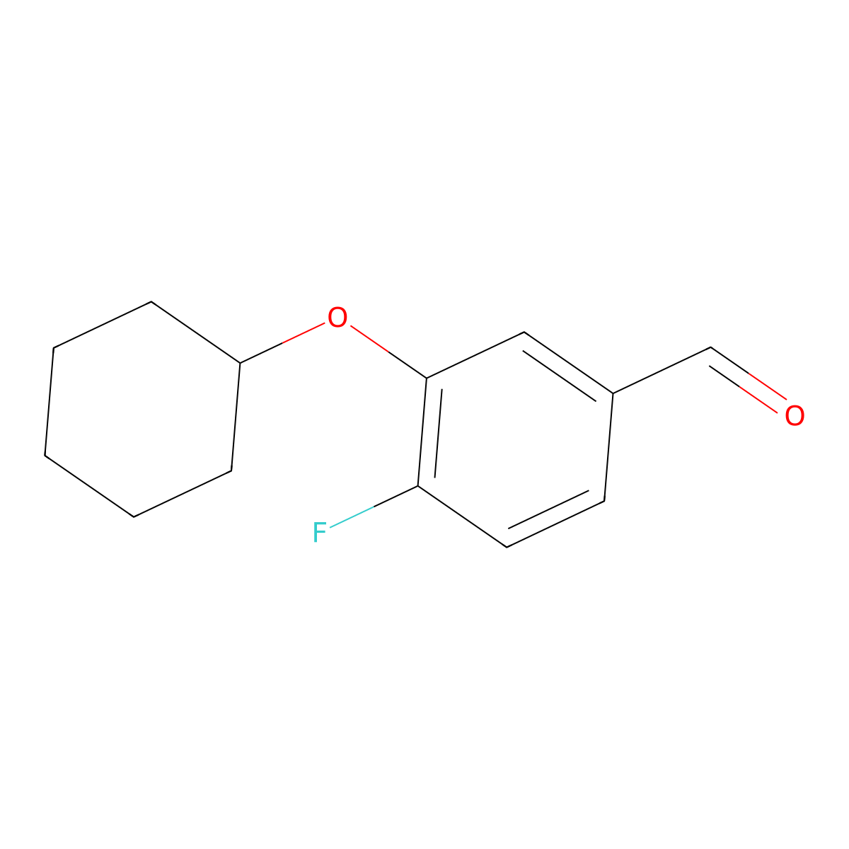 3-(Cyclohexyloxy)-4-fluorobenzaldehyde molecular structure, CAS 1289156-60-0