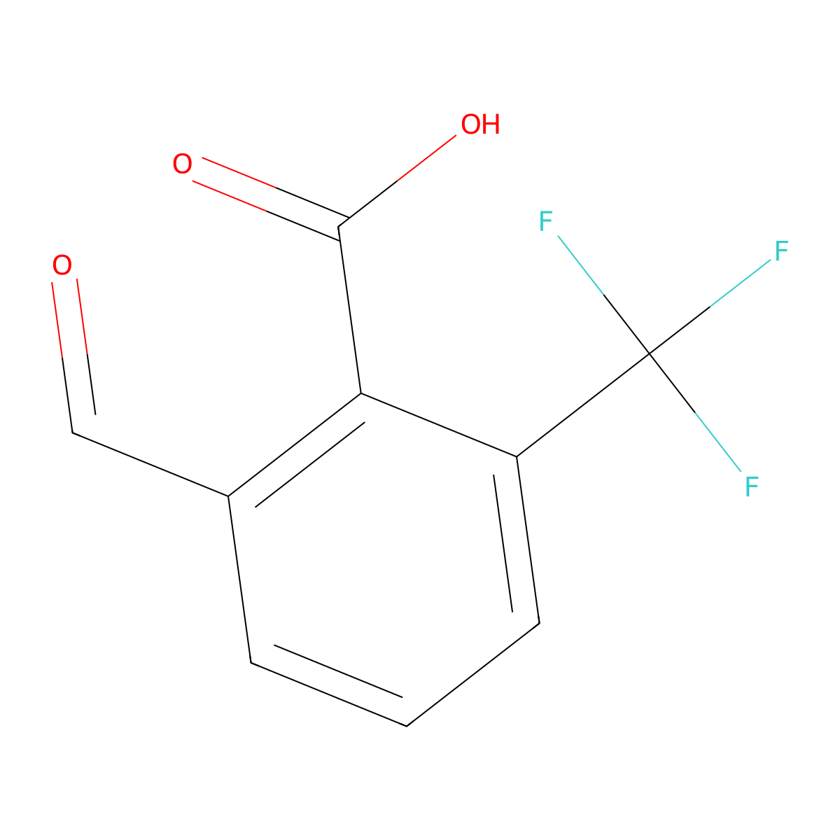 2-Formyl-6-(trifluoromethyl)benzoic acid molecular structure, CAS 1289156-92-8