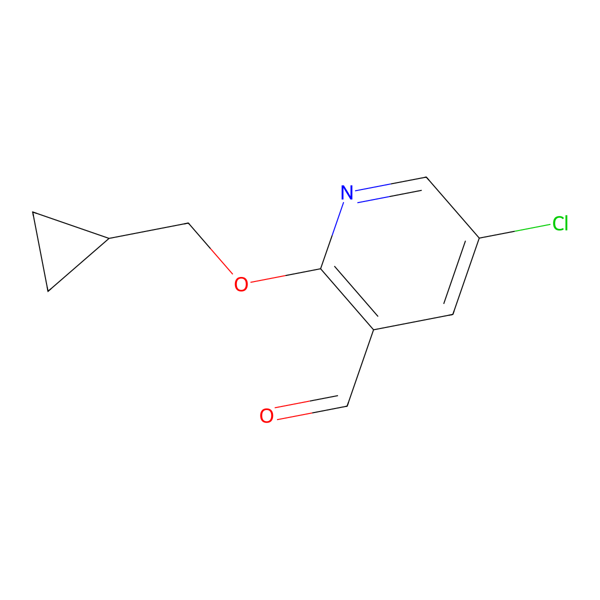 5-Chloro-2-(cyclopropylmethoxy)nicotinaldehyde molecular structure, CAS 1289158-58-2