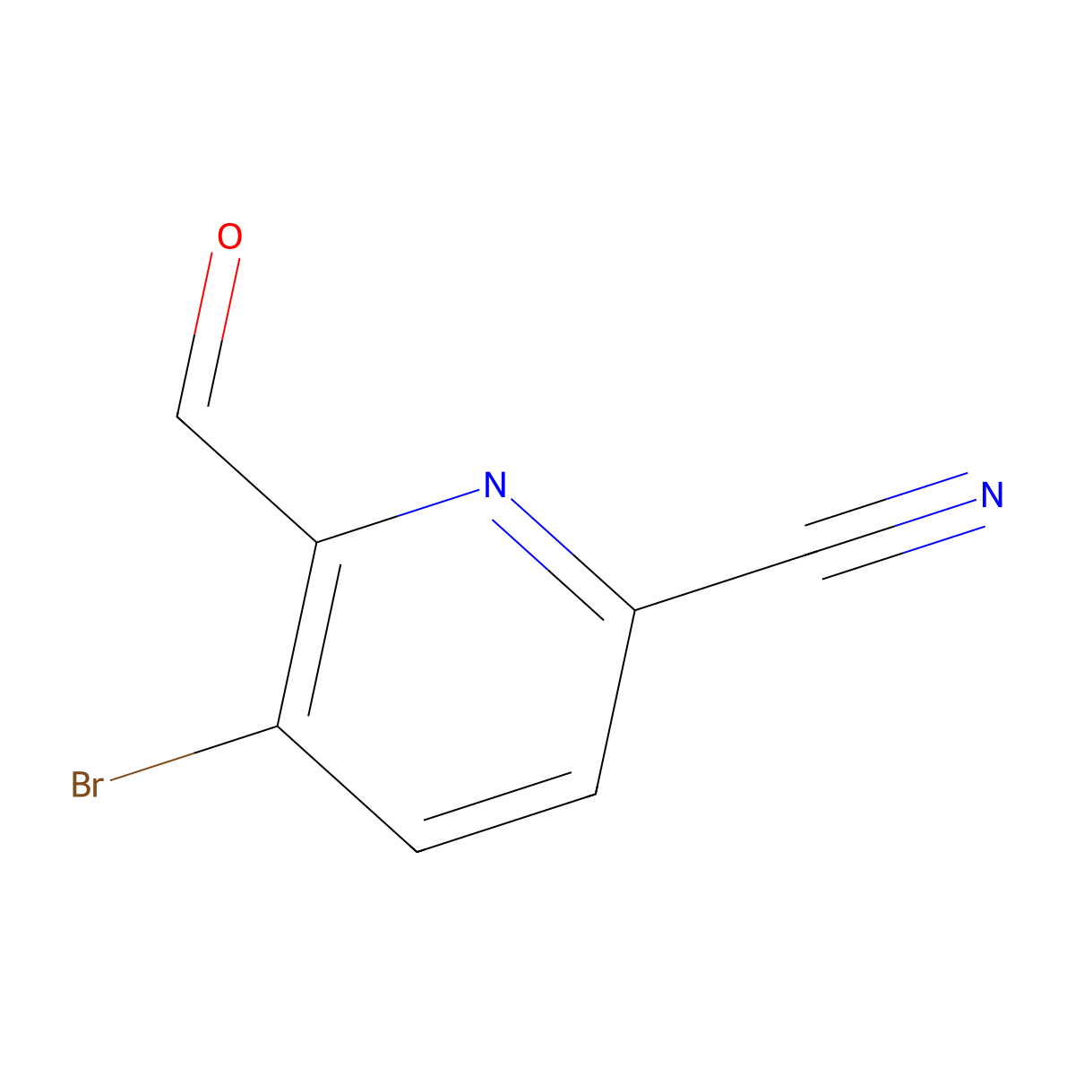 5-Bromo-6-formylpyridine-2-carbonitrile molecular structure, CAS 1289159-20-1