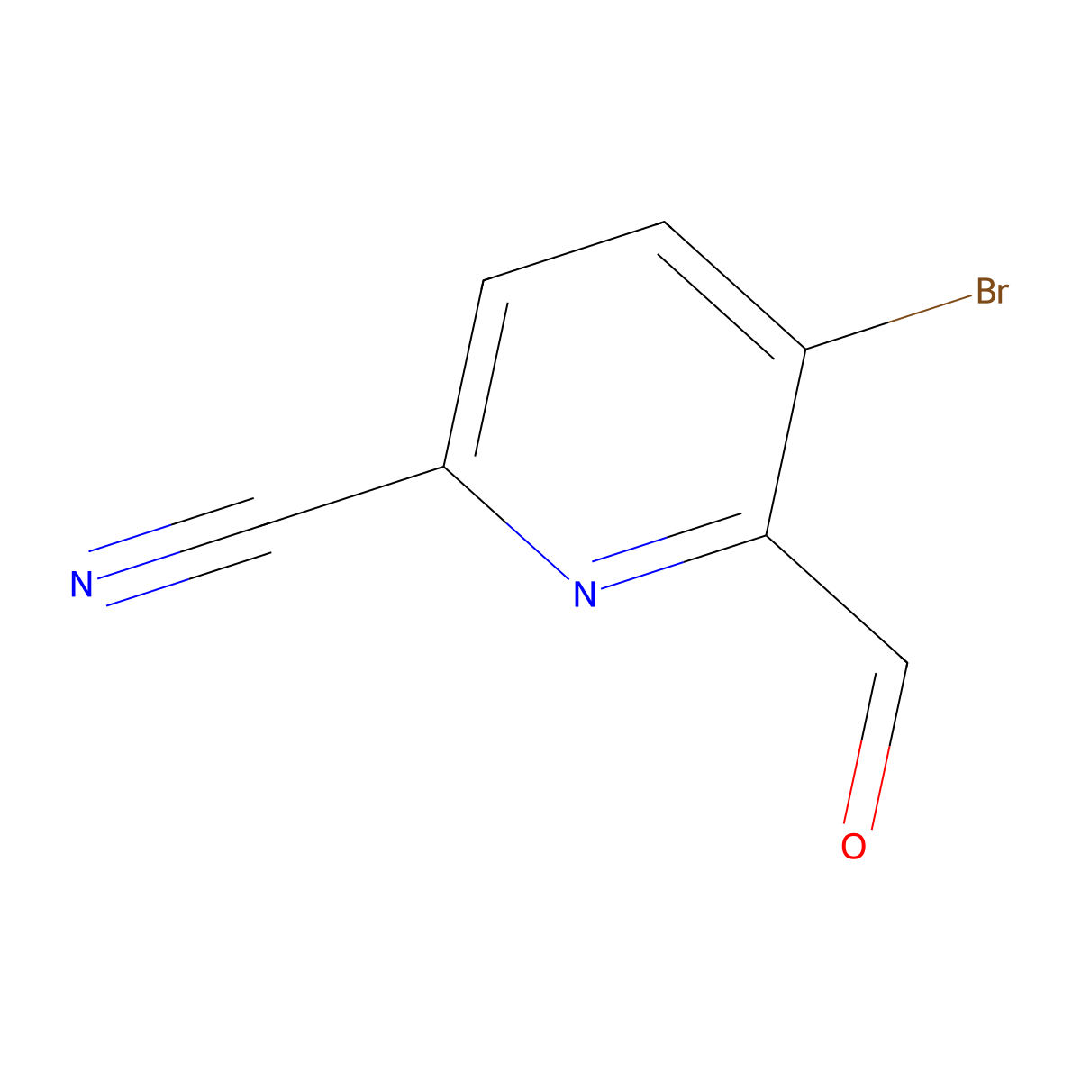 5-Bromo-6-formylpyridine-2-carbonitrile molecular structure, CAS 1289159-20-1