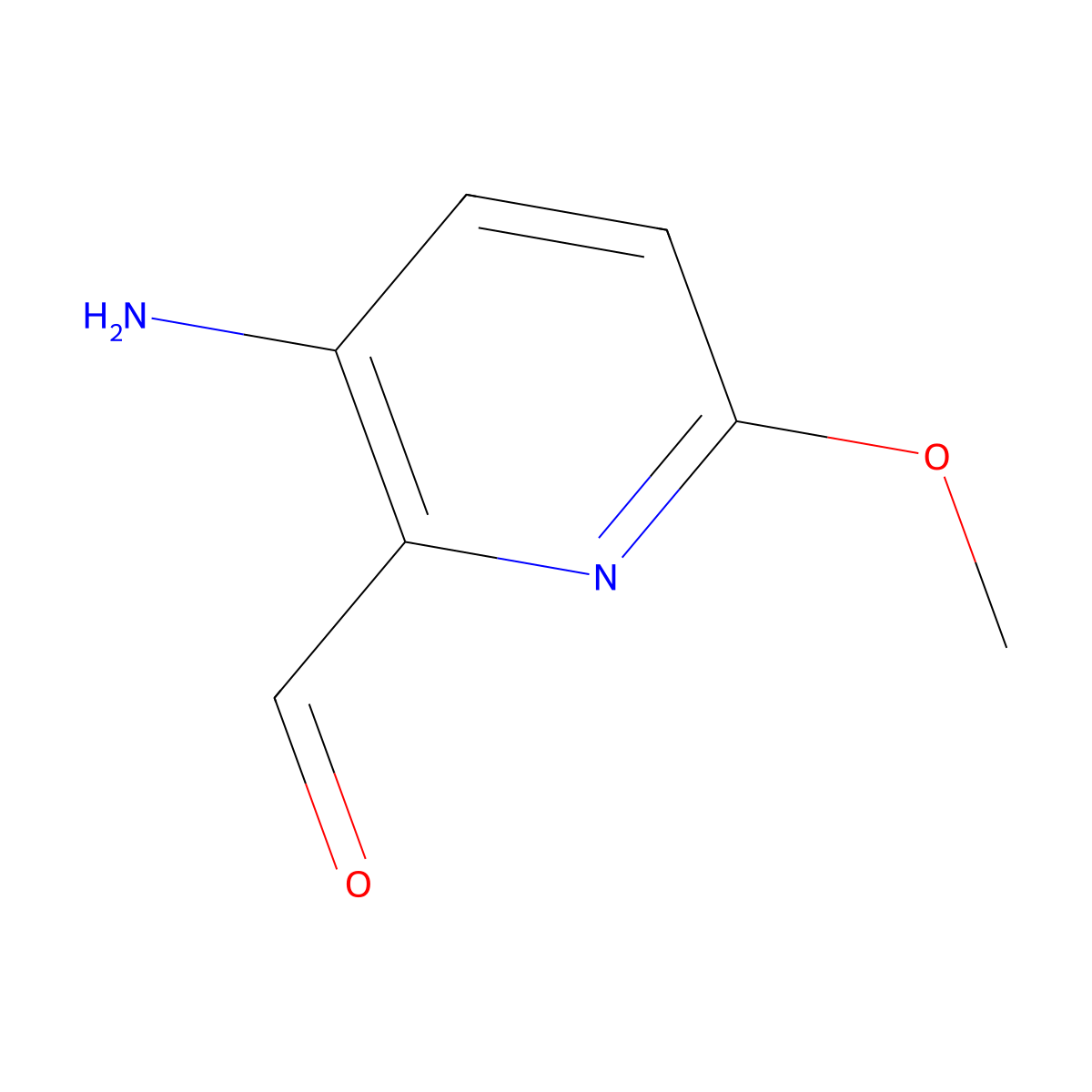 3-Amino-6-methoxypicolinaldehyde molecular structure, CAS 1289160-26-4