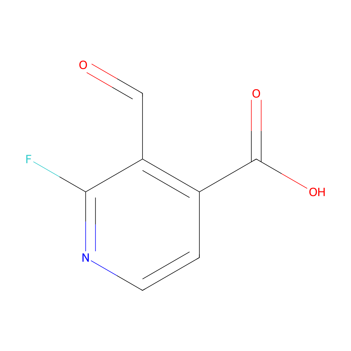2-Fluoro-3-formylpyridine-4-carboxylic acid molecular structure, CAS 1289160-52-6